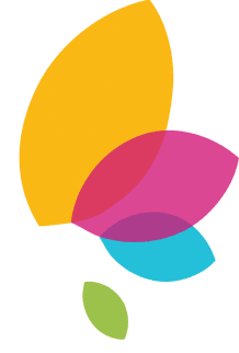 logo yellow pink blue green plain symbol